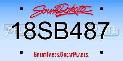 18SB487 South Dakota License Plate