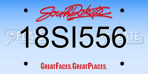 18SI556 South Dakota License Plate