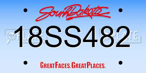 18SS482 South Dakota License Plate
