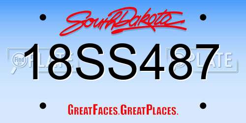 18SS487 South Dakota License Plate