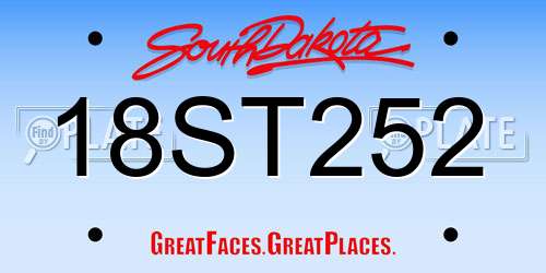 18ST252 South Dakota License Plate