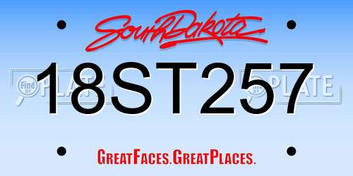 18ST257 South Dakota License Plate