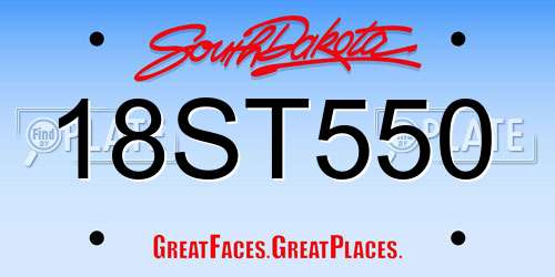 18ST550 South Dakota License Plate