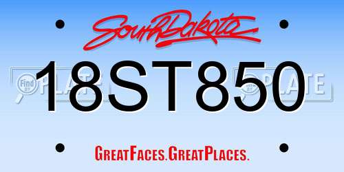 18ST850 South Dakota License Plate