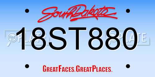 18ST880 South Dakota License Plate