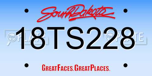 18TS228 South Dakota License Plate