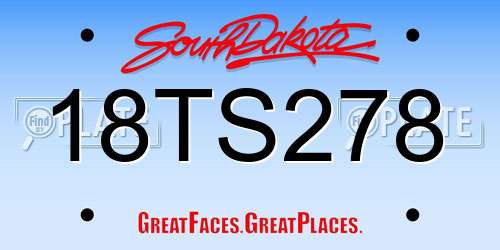 18TS278 South Dakota License Plate