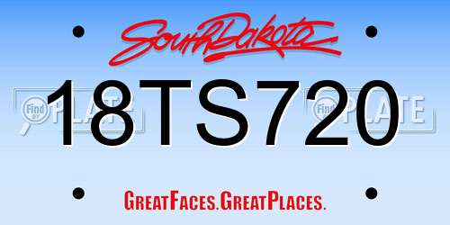 18TS720 South Dakota License Plate