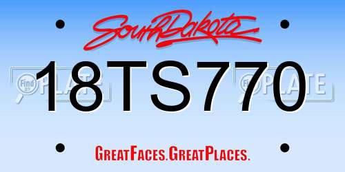 18TS770 South Dakota License Plate