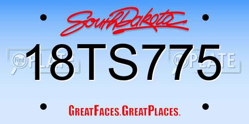 18TS775 South Dakota License Plate