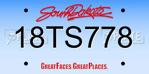 18TS778 South Dakota License Plate