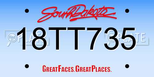 18TT735 South Dakota License Plate