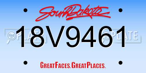 18V9461 South Dakota License Plate