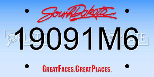 19091M6 South Dakota License Plate
