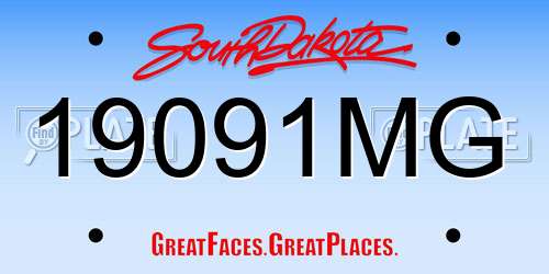 19091MG South Dakota License Plate