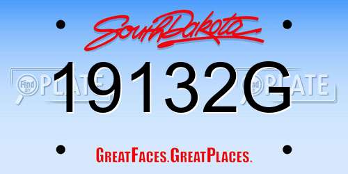 19132G South Dakota License Plate