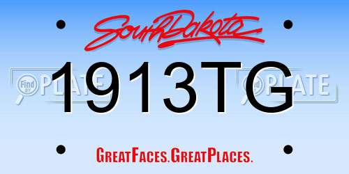 1913TG South Dakota License Plate