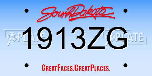 1913ZG South Dakota License Plate