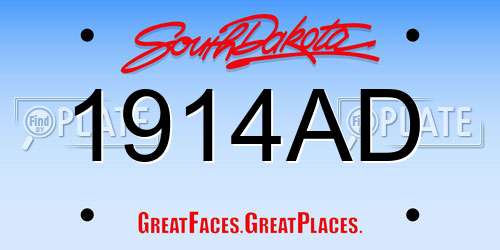1914AD South Dakota License Plate