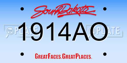 1914AO South Dakota License Plate