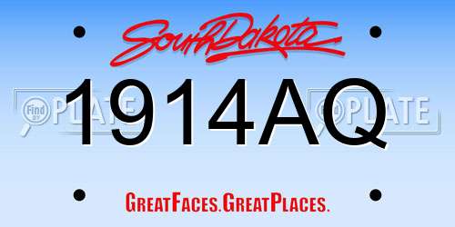 1914AQ South Dakota License Plate