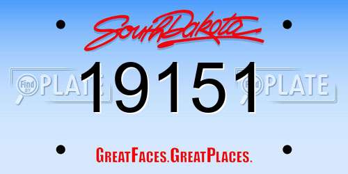 19151 South Dakota License Plate