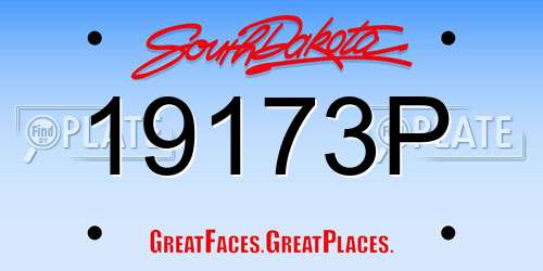 19173P South Dakota License Plate