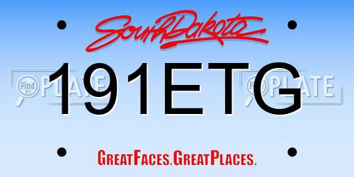 191ETG South Dakota License Plate