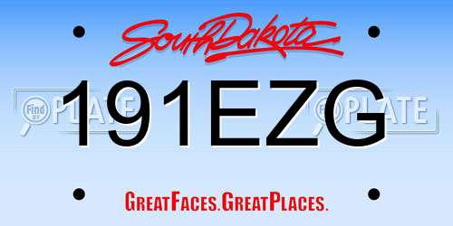 191EZG South Dakota License Plate