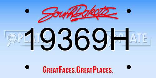 19369H South Dakota License Plate