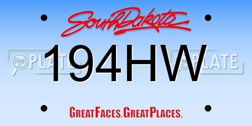 194HW South Dakota License Plate