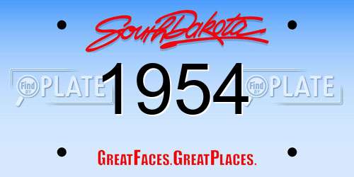 1954 South Dakota License Plate