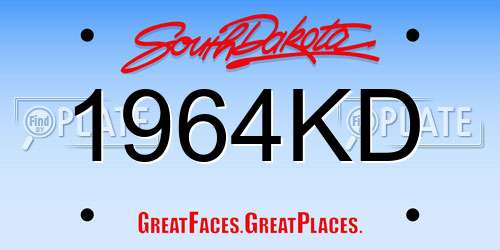 1964KD South Dakota License Plate