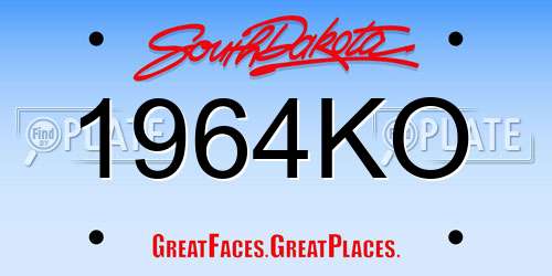 1964KO South Dakota License Plate