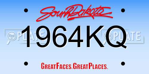 1964KQ South Dakota License Plate