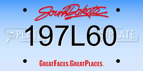 197L60 South Dakota License Plate