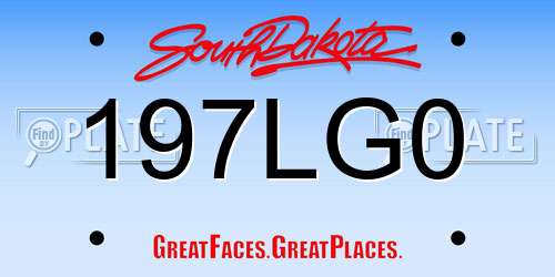 197LG0 South Dakota License Plate
