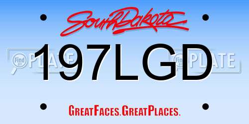 197LGD South Dakota License Plate
