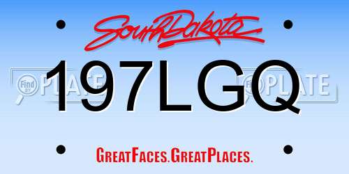 197LGQ South Dakota License Plate