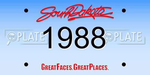 1988 South Dakota License Plate