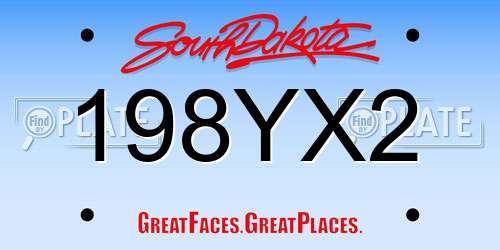198YX2 South Dakota License Plate