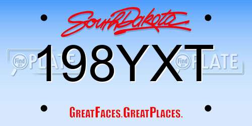 198YXT South Dakota License Plate