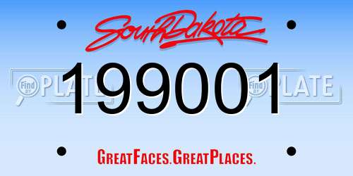 199001 South Dakota License Plate