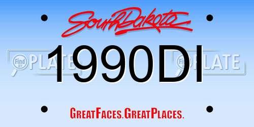 1990DI South Dakota License Plate