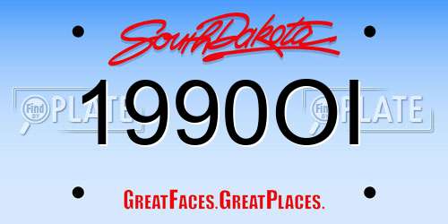 1990OI South Dakota License Plate