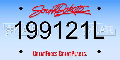 199121L South Dakota License Plate