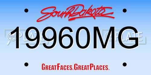 19960MG South Dakota License Plate