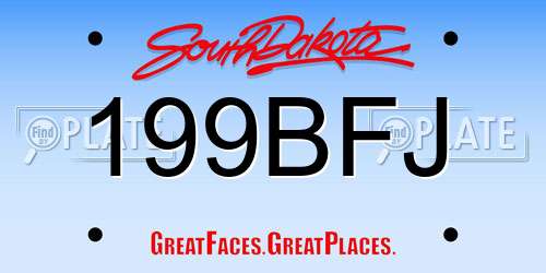 199BFJ South Dakota License Plate