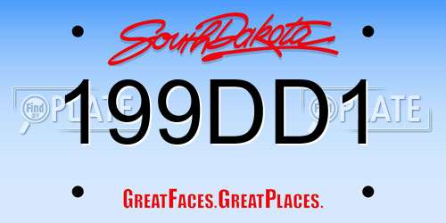 199DD1 South Dakota License Plate