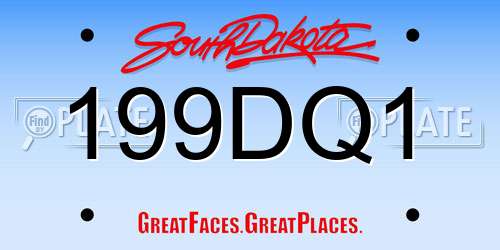 199DQ1 South Dakota License Plate